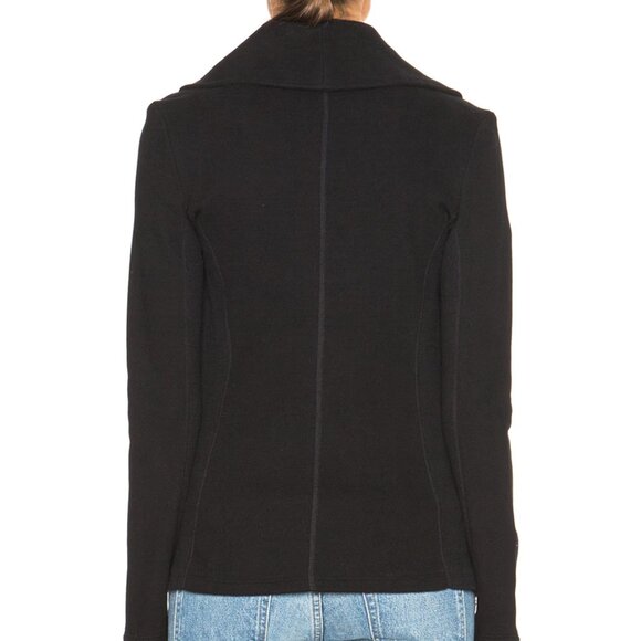 James Perse Shawl Collar Blazer Cotton Black Women's Size 2 - Picture 2 of 11